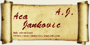 Aca Janković vizit kartica